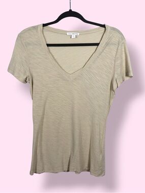 James Perse Standard V-Neck Tee Size 1 Cream Made USA The Boys Film Production